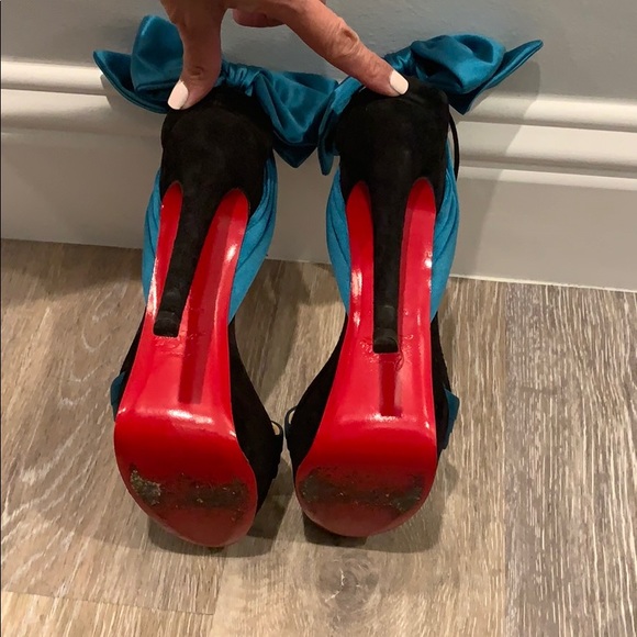 Turquoise Christian Loubotin Size 37. Worn Once - Picture 4 of 9